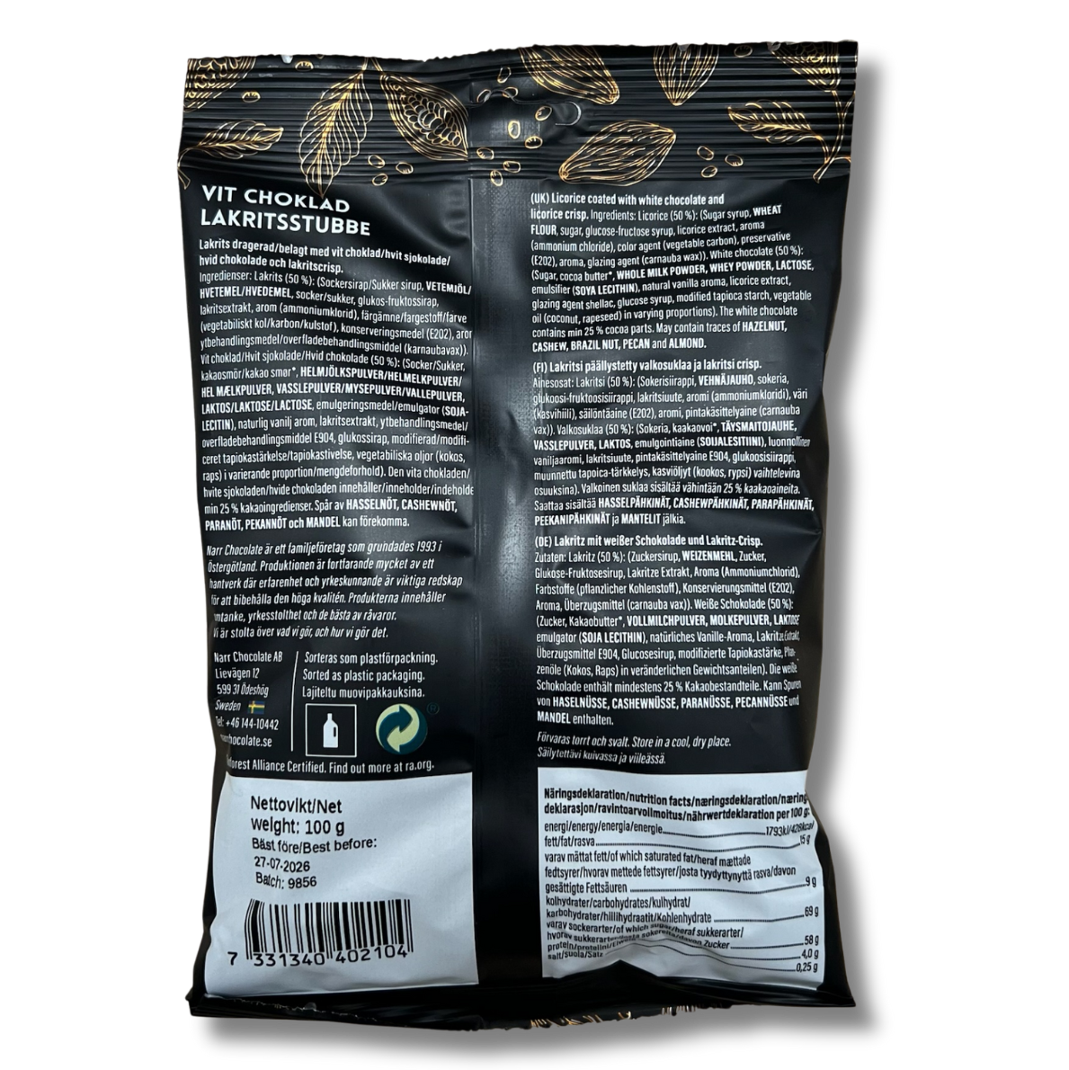 Narr Lakritsstubbe weiße Schokolade